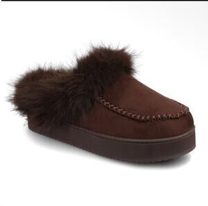 Journee Womens Taran Sherpa Mule Slipper